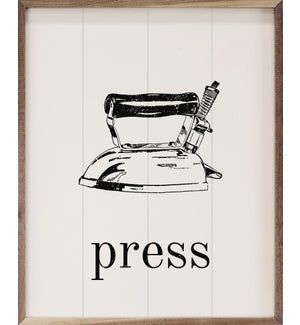 Press With Icon White